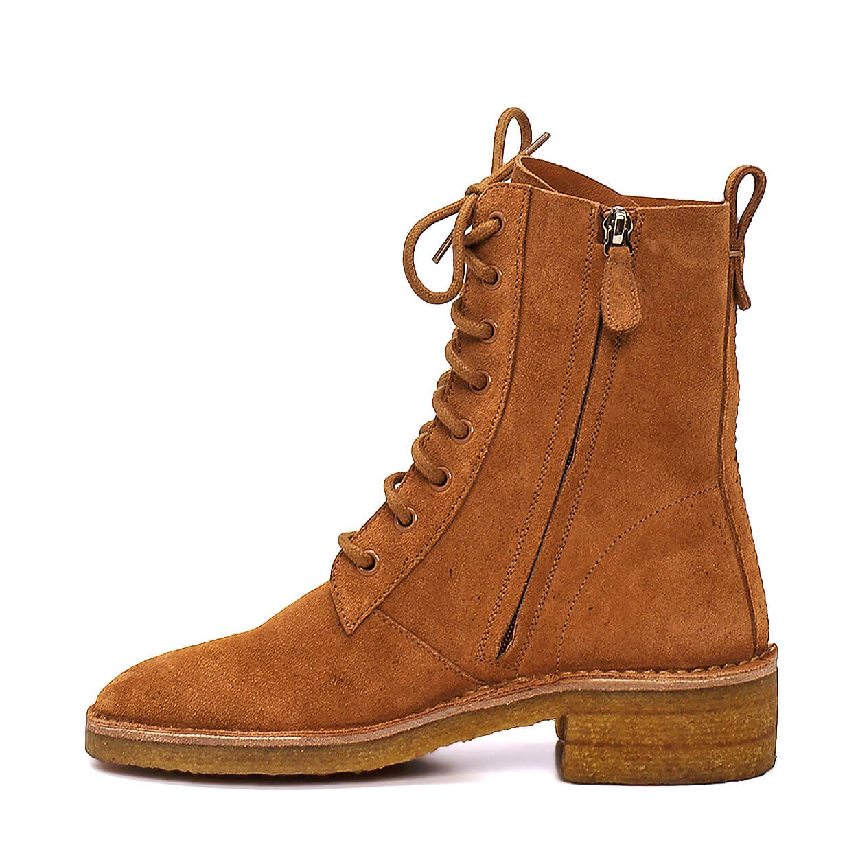 Chloe - Brown Suede Lace Up Boots